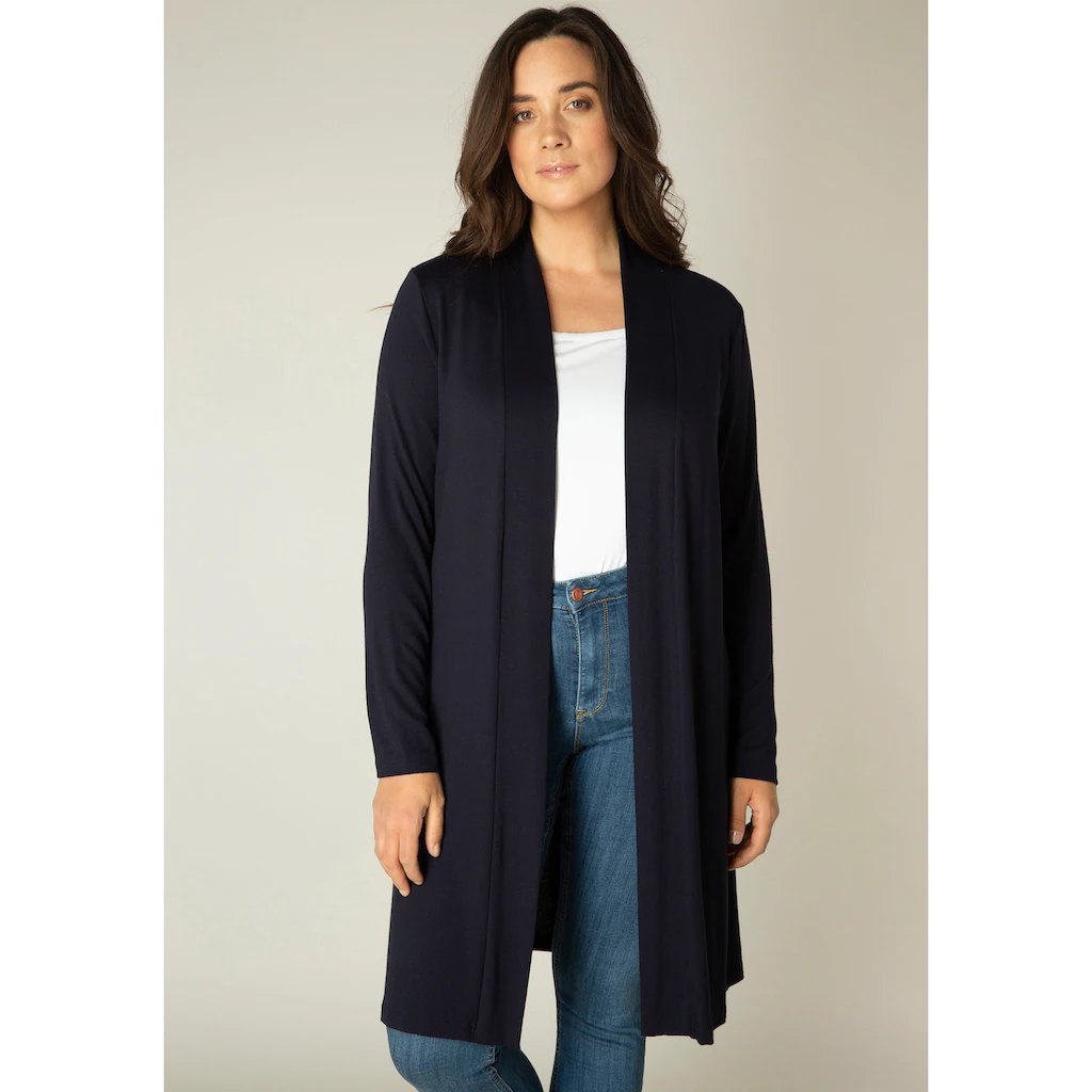 Base Level Curvy Longstrickjacke »Ayla Long« Figurumspielende weiche Strickqualität