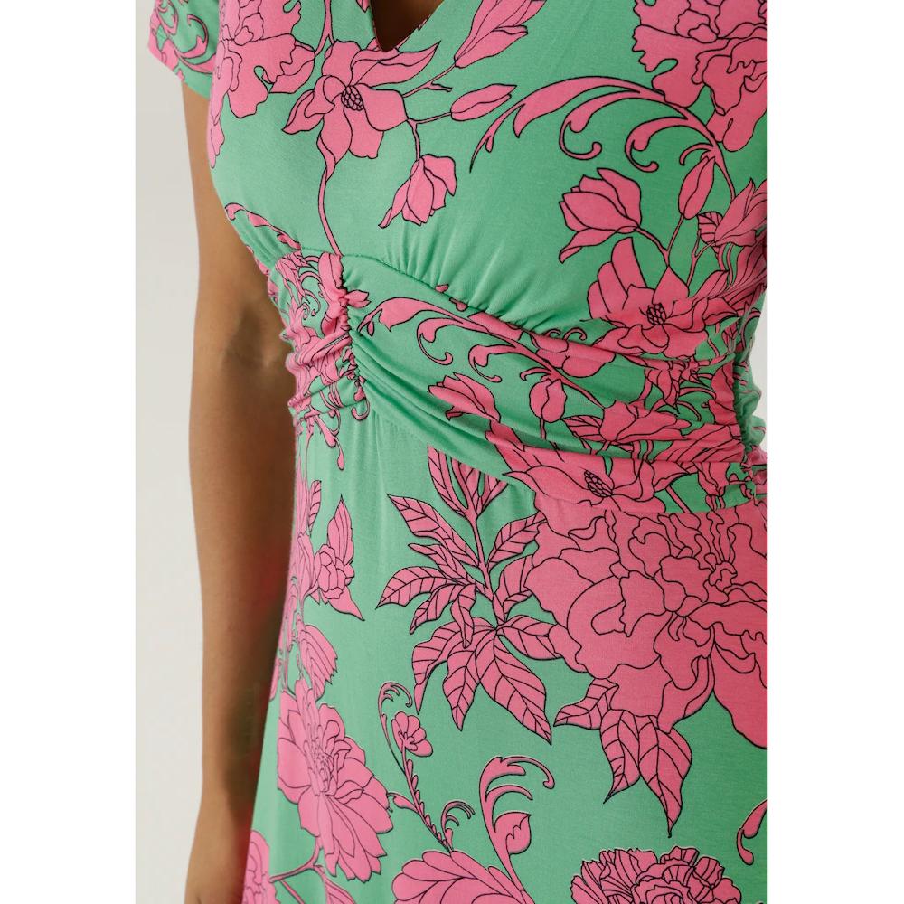 Aniston SELECTED Sommerkleid mit abstrakten Blüten- und Blätterdruck - NEUE KOLLEKTION 2025