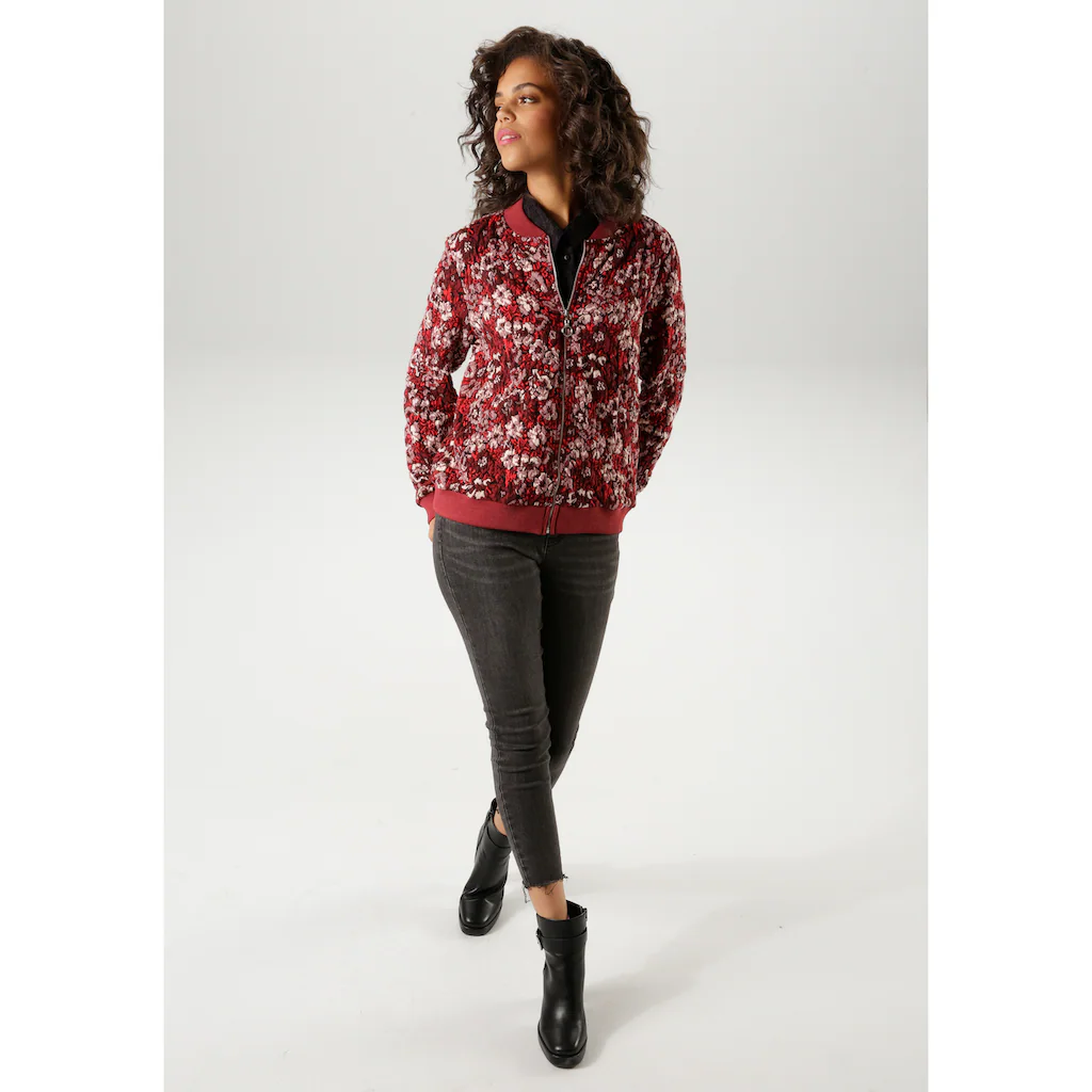 Aniston CASUAL Blouson mit kunstvollem Blumenmuster - jedes Teil ein Unikat Hotsell