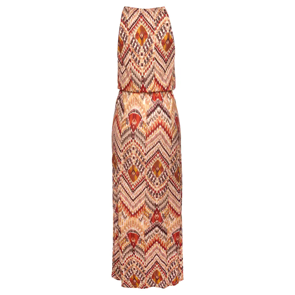 LASCANA Maxikleid mit modischem Ausschnitt im Ethnoprint Sommerkleid Strandkleid Schlussverkauf