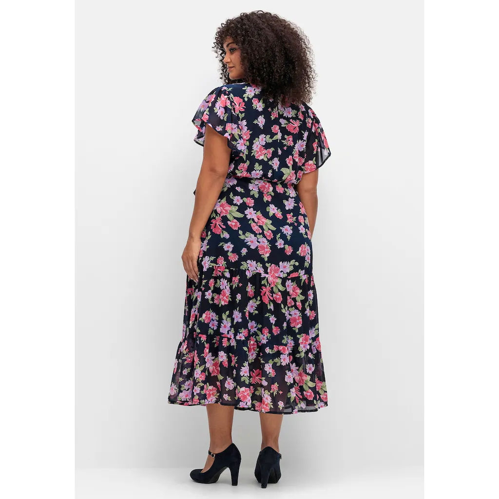 sheego by Joe Browns Chiffonkleid »Große Größen« mit Blumendruck und Bindegürtel Meist gekauft