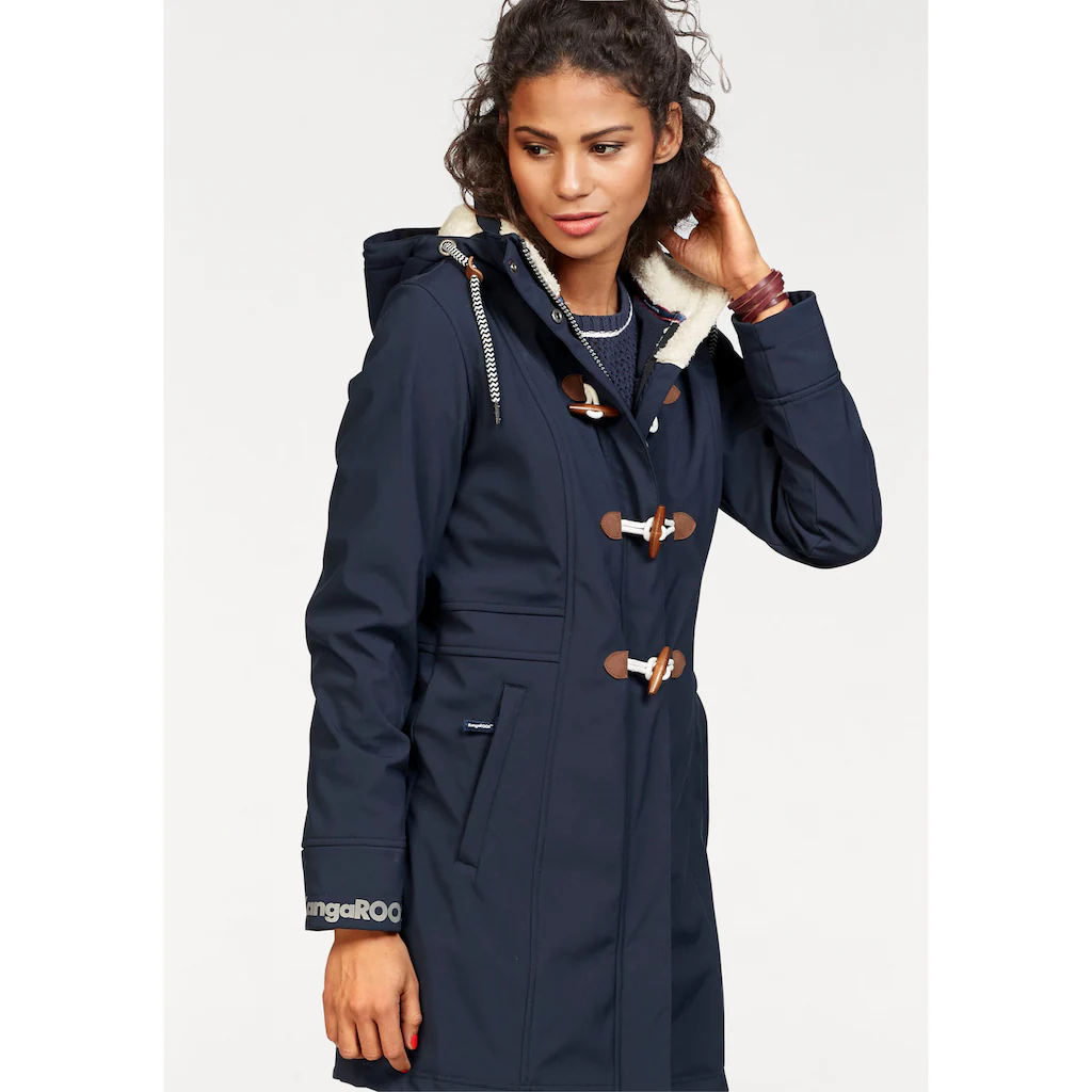 KangaROOS Softshelljacke mit Kapuze figurbetonte Passform normaler Schnitt mit abnehmbarer Kapuze