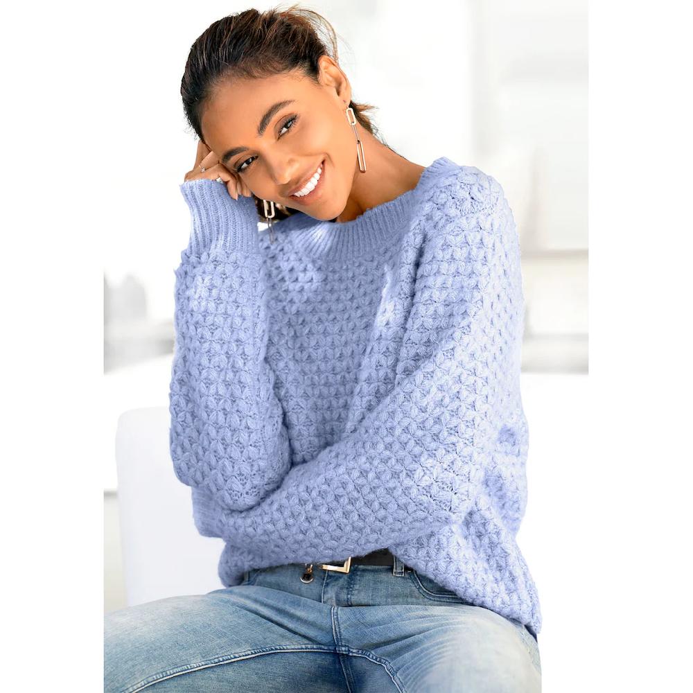 Vivance Rundhalspullover mit besonderem Strickmuster lockere Passform Begrenztes Angebot