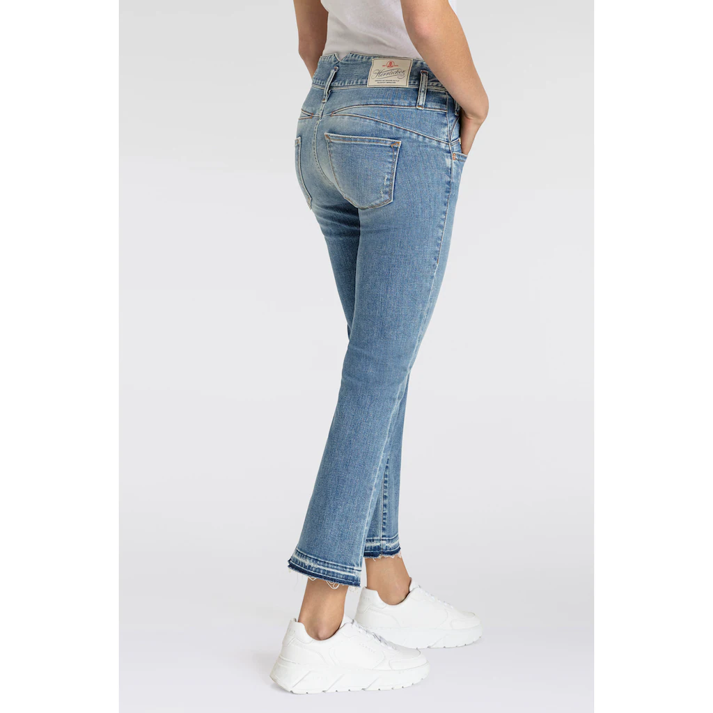 Herrlicher Bootcut-Jeans »Pearl Boot Cropped Organic Denim« mit offenem Saum Osterangebot
