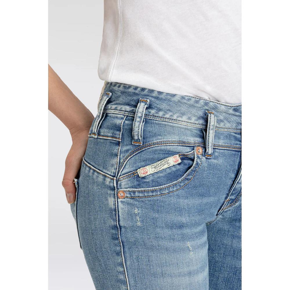 Herrlicher Bootcut-Jeans »Pearl Boot Cropped Organic Denim« mit offenem Saum Osterangebot