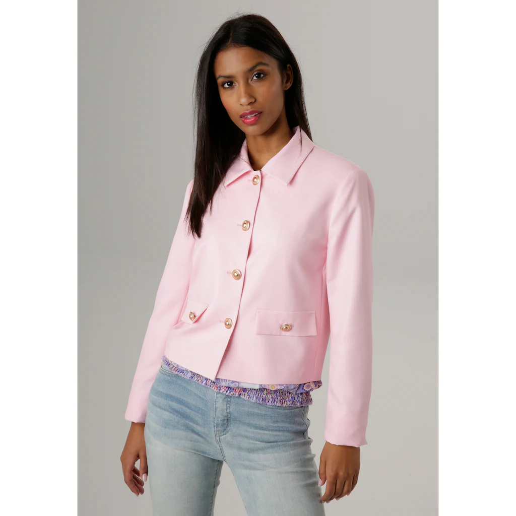 Aniston SELECTED Kurzblazer mit rosegoldfarbenen Knöpfen