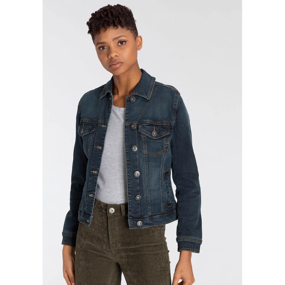 Arizona Jeansjacke aus Baumwollmischung figurbetont in Stretch-Qualität