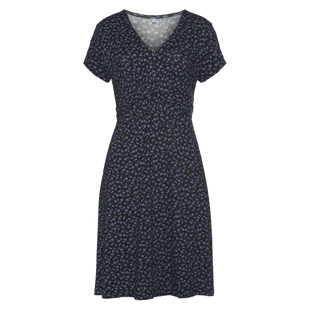 Vivance Jerseykleid mit Blümchenprint und V-Ausschnitt figurschmeichelndes Sommerkleid Große Rabatte