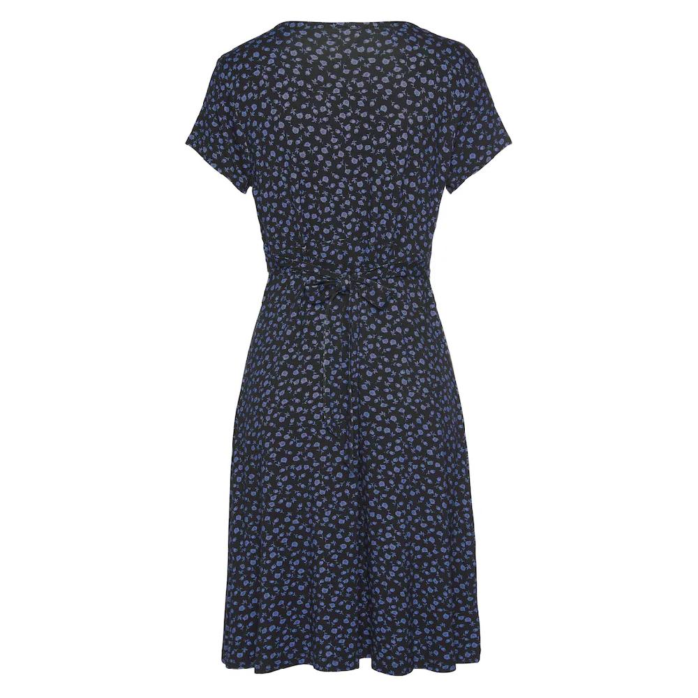 Vivance Jerseykleid mit Blümchenprint und V-Ausschnitt figurschmeichelndes Sommerkleid Große Rabatte