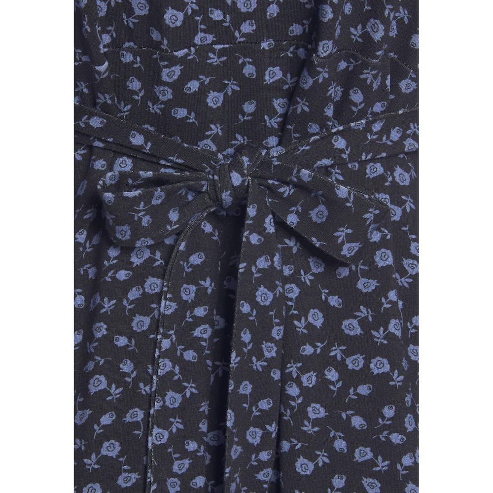 Vivance Jerseykleid mit Blümchenprint und V-Ausschnitt figurschmeichelndes Sommerkleid Große Rabatte