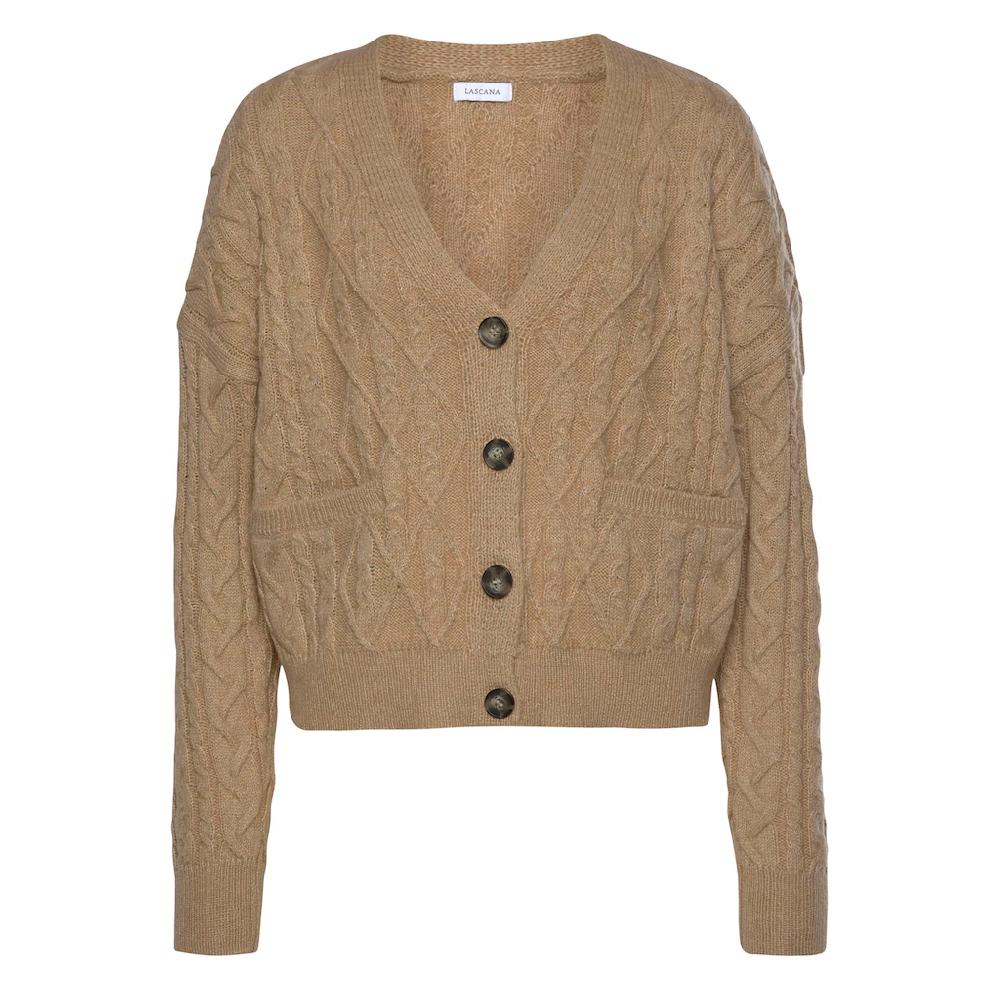 LASCANA Strickjacke mit Zopfmuster kuschelweicher Cardigan lässig Bestseller