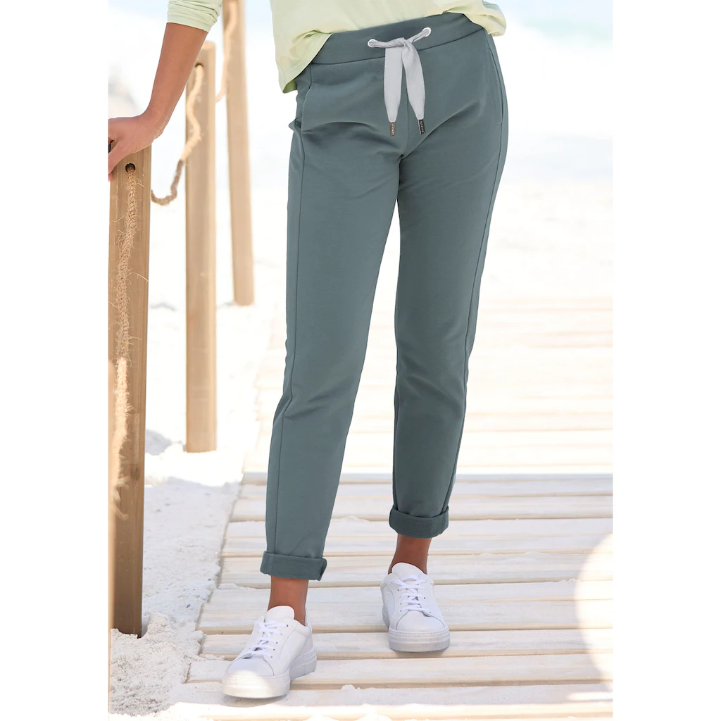 Elbsand Sweathose mit Logodruck hinten Jogginghose mit Kordelzug und Taschen