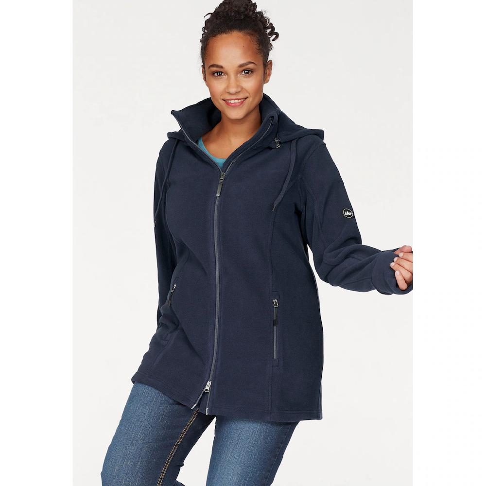 Polarino Fleecejacke mit Kapuze für kalte Tage aus Fleece sportlicher Stil atmungsaktiv