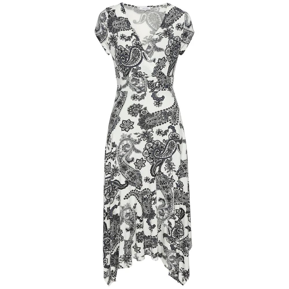 LASCANA Sommerkleid mit Zipfelsaum und Schleife in der Taille Strandkleid Paisley-Muster Super Sparpreis