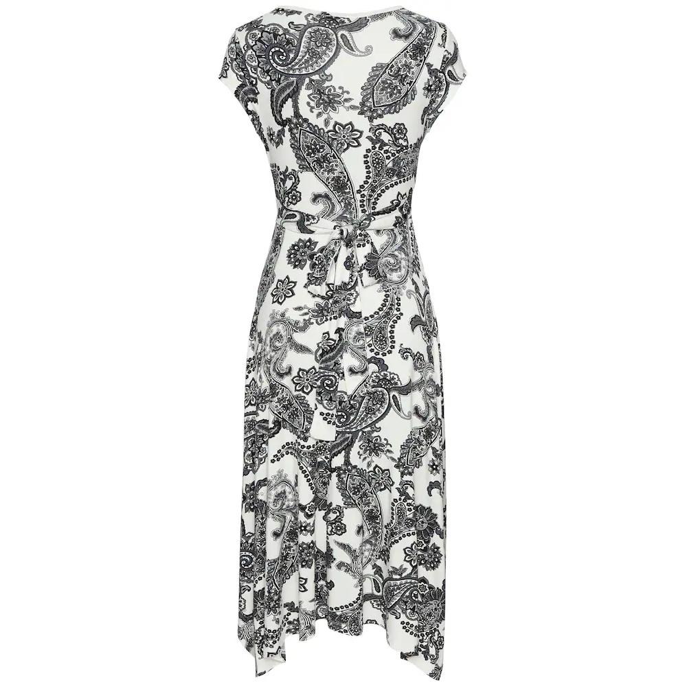 LASCANA Sommerkleid mit Zipfelsaum und Schleife in der Taille Strandkleid Paisley-Muster Super Sparpreis