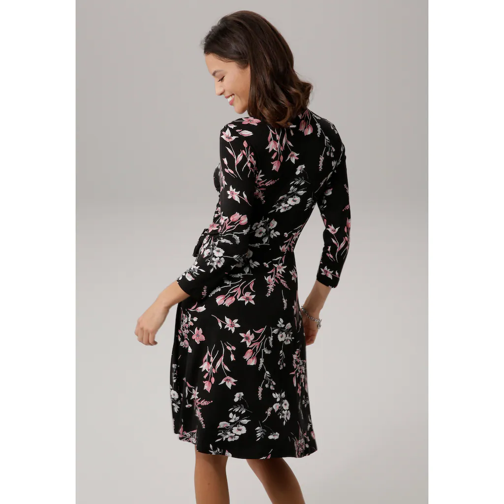 Laura Scott Jerseykleid figurbetonter Schnitt geblümtes Design aus Single Jersey Begrenzte Freigabe