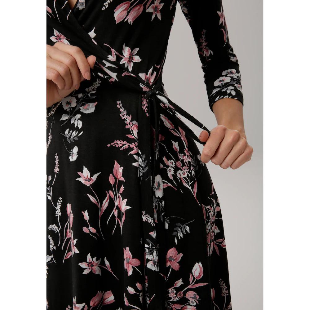 Laura Scott Jerseykleid figurbetonter Schnitt geblümtes Design aus Single Jersey Begrenzte Freigabe
