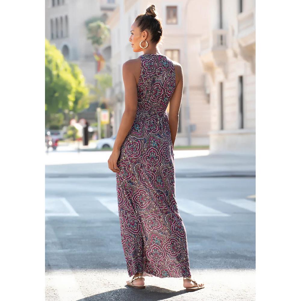 LASCANA Maxikleid mit Paisleymuster und verstellbarem Ausschnitt Sommerkleid Zeitbegrenzte Promotion