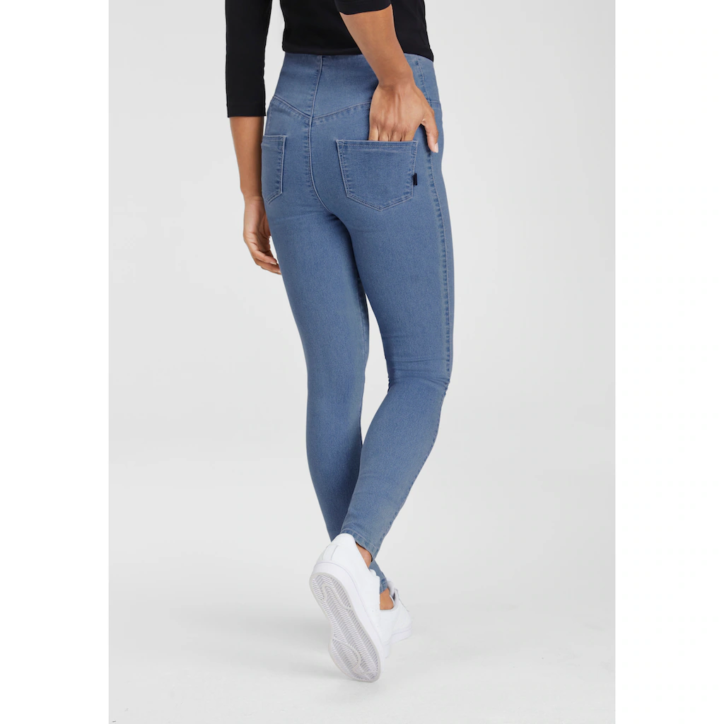 Arizona Jeansjeggings extra-eng geschnittene Beinform hohe Leibhöhe Sonderangebot der Fabrik