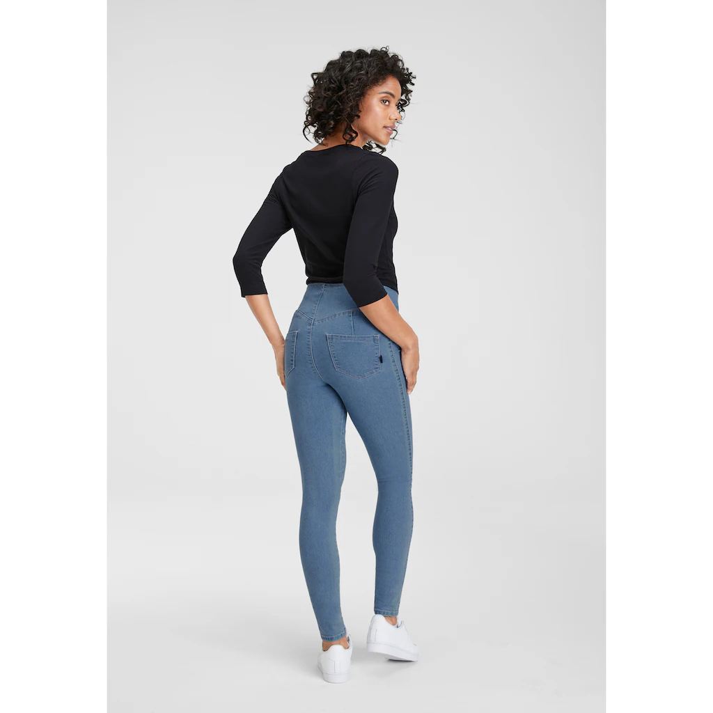 Arizona Jeansjeggings extra-eng geschnittene Beinform hohe Leibhöhe Sonderangebot der Fabrik