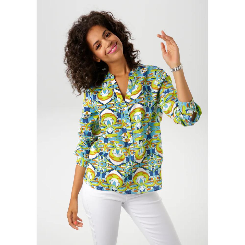 Aniston CASUAL Schlupfbluse mit extravagantem grafischen Druck - NEUE KOLLEKTION