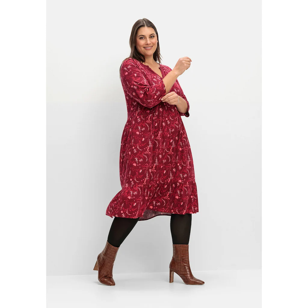 Sheego A-Linien-Kleid »Große Größen« mit 3/4-Ärmeln Riesige Rabatte
