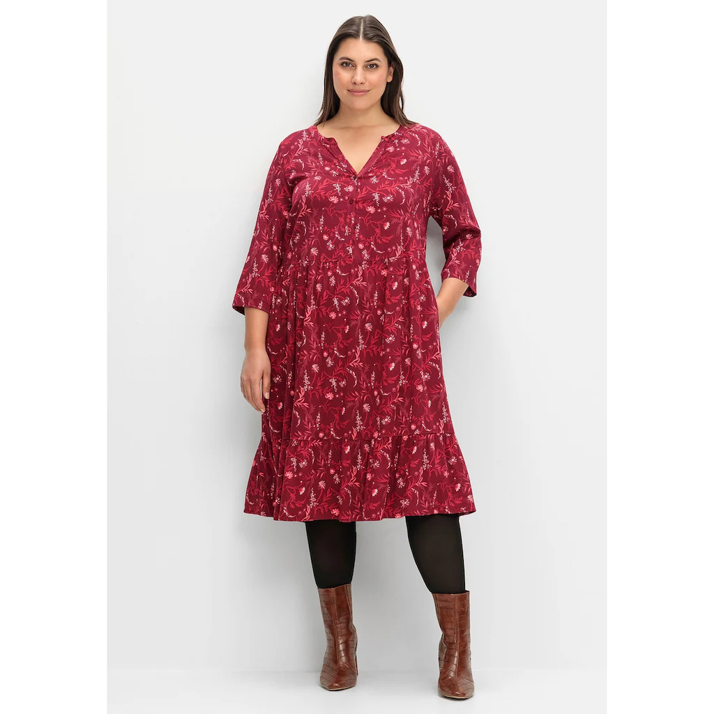Sheego A-Linien-Kleid »Große Größen« mit 3/4-Ärmeln Riesige Rabatte