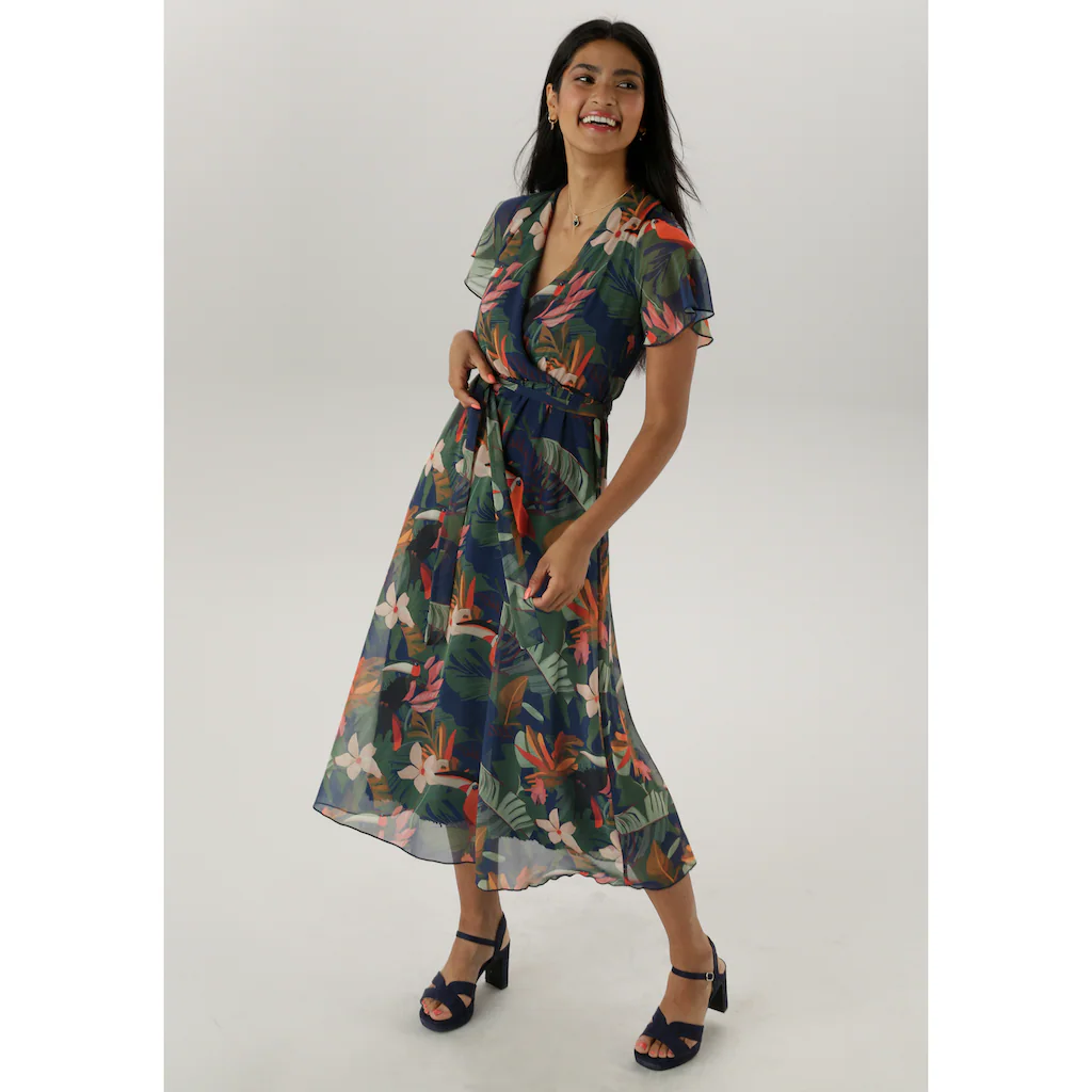 Aniston SELECTED Wickelkleid mit blickdichtem Jerseyfutter - NEUE KOLLEKTION Online