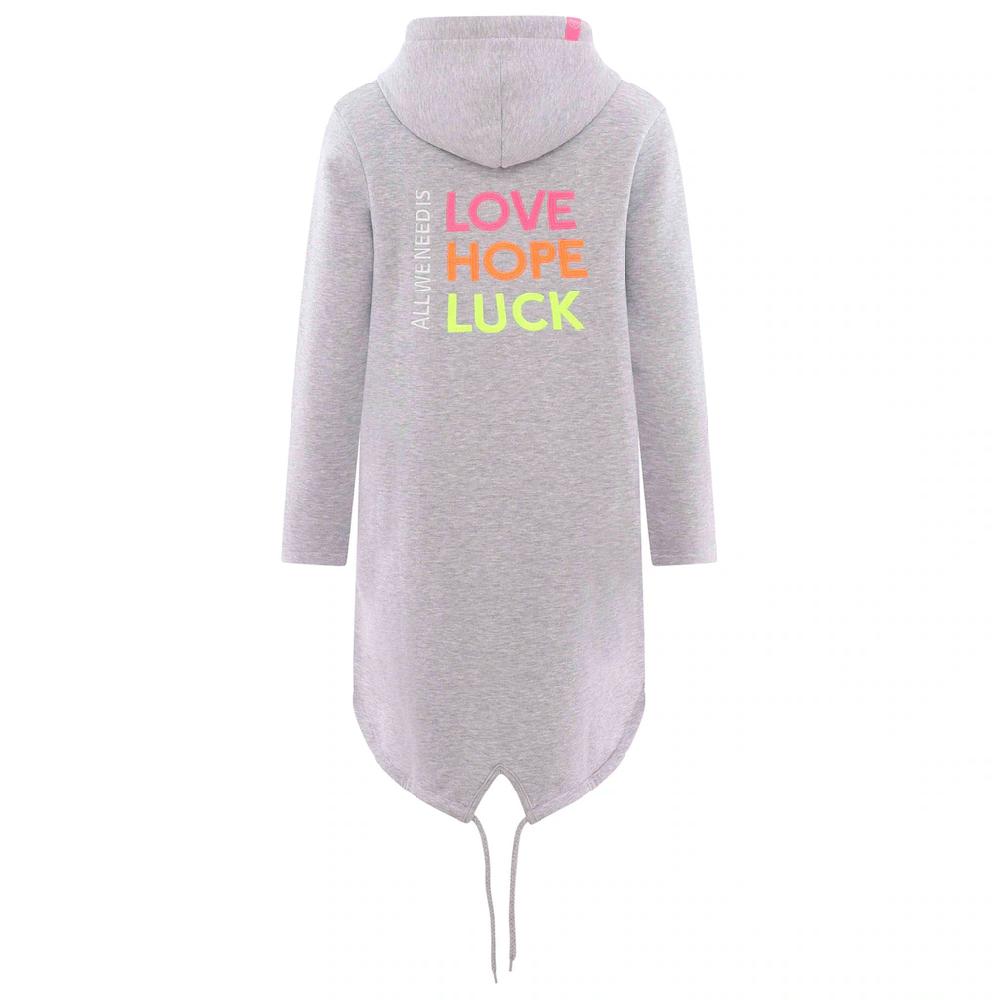 Zwillingsherz Kapuzensweatjacke mit Kapuze Rückenprint und kleinere Frontprints Hotsell