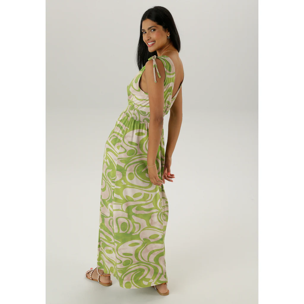 Aniston SELECTED Sommerkleid mit breiten Trägern zum Raffen -NEUE KOLLEKTION Schlussverkauf