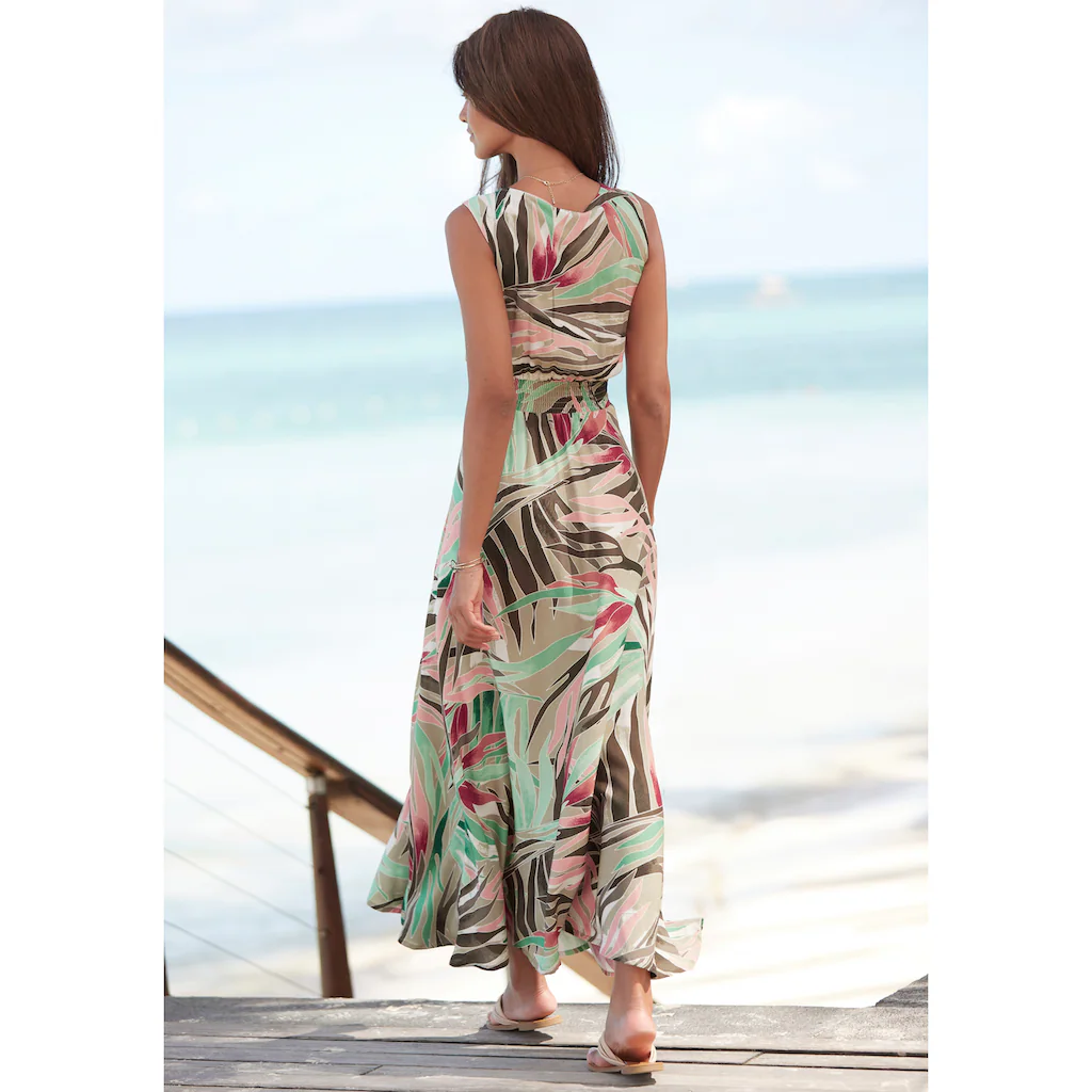 Vivance Maxikleid aus gewebter Viskose langes Sommerkleid mit Alloverprint Lagerräumung