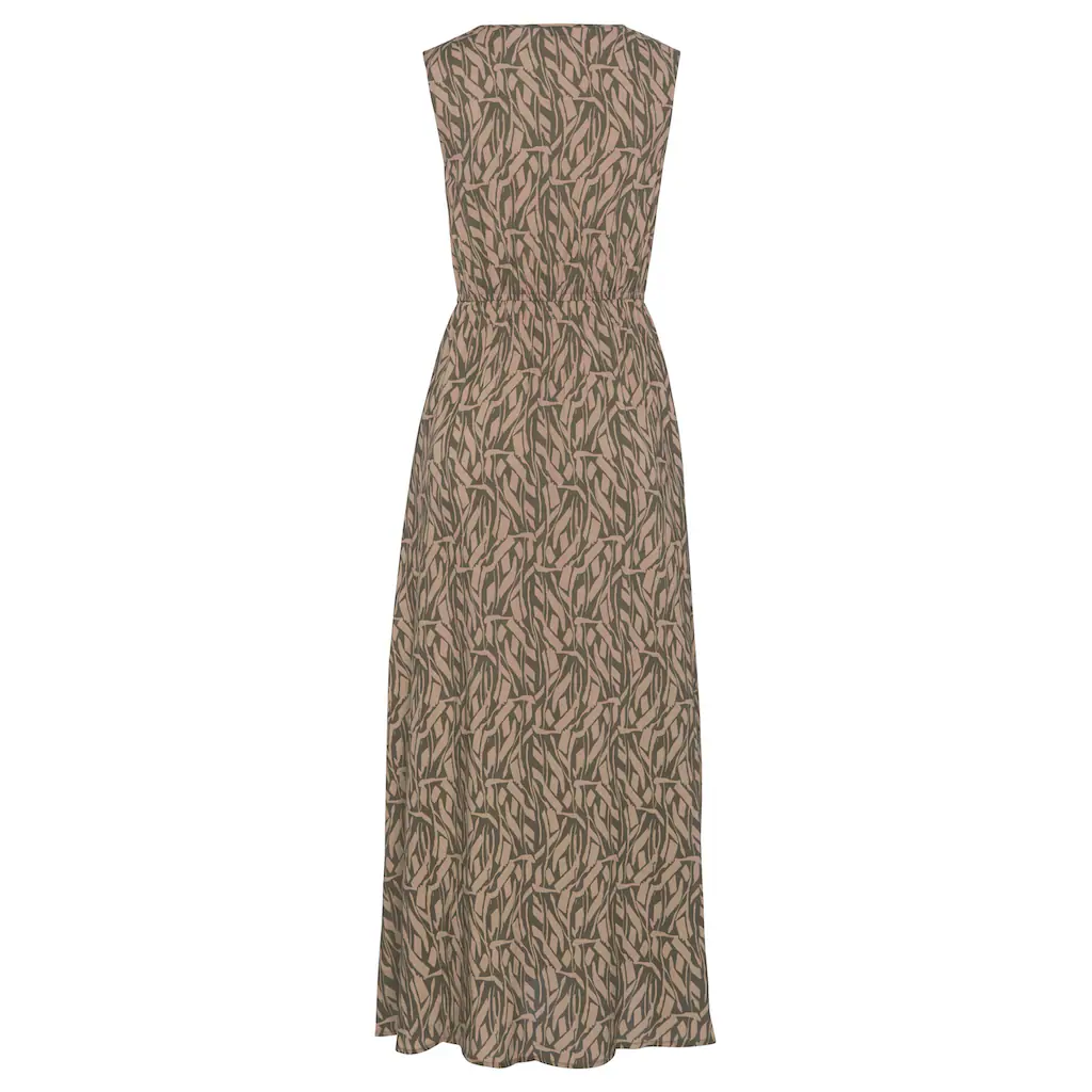 Buffalo Maxikleid im Alloverprint mit V-Ausschnitt und Schlitz Sommerkleid Strandkleid Neueste Mode