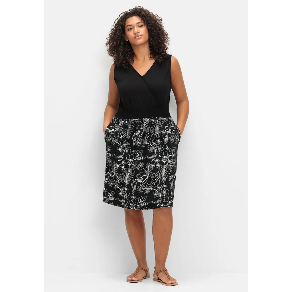 Sheego Jerseykleid »Große Größen« in Wickeloptik mit Cut-out hinten