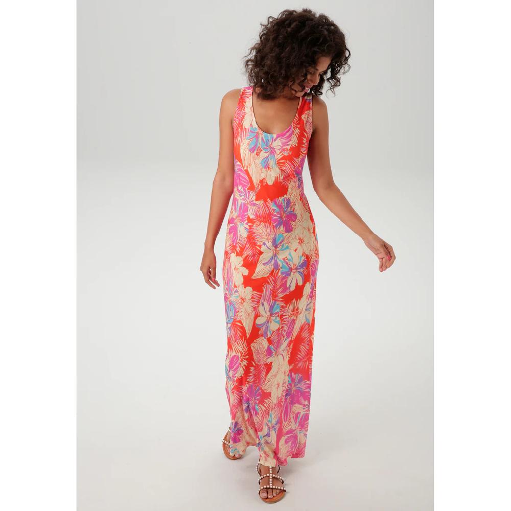 Aniston CASUAL Sommerkleid mit farbenfrohen Blumendruck - jedes Teil ein Unikat - NEUE KOLLEKTION Neueste Stile