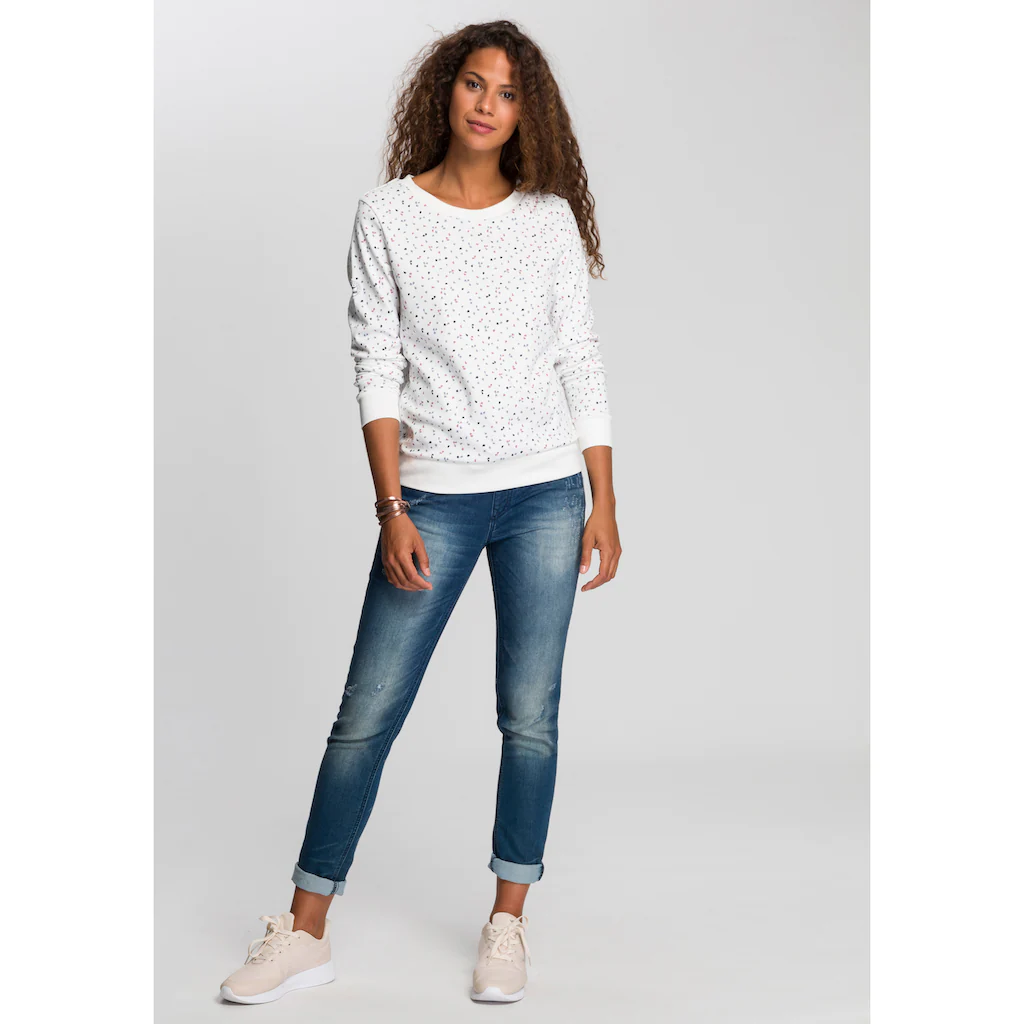KangaROOS Sweatshirt Langarm bedruckt Rundhalsausschnitt aus Interlockmaterial Letzte 2 Tage