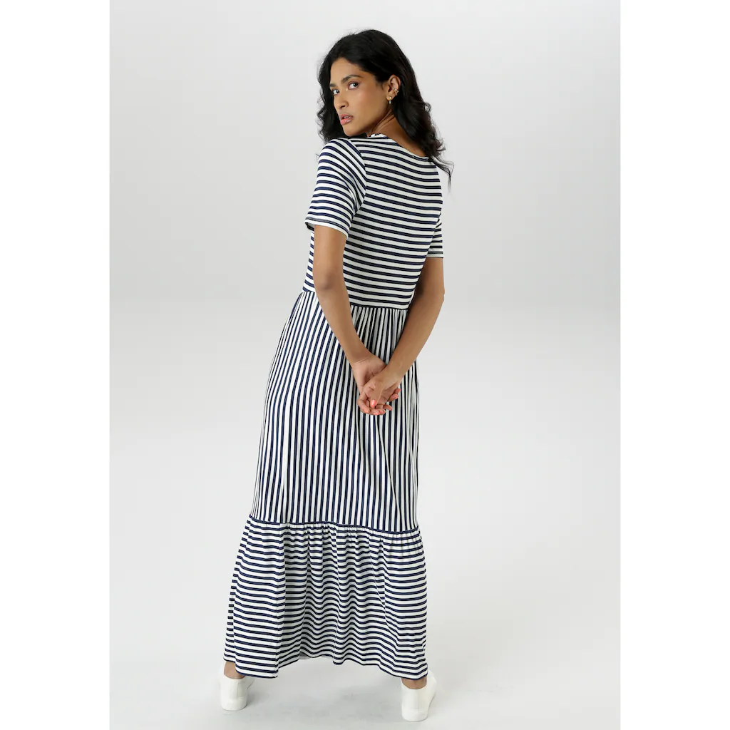 Aniston SELECTED Sommerkleid im gestreiften Design für einen zeitlos schönen Look - NEUE KOLLEKTION Sonderangebot der Fabrik