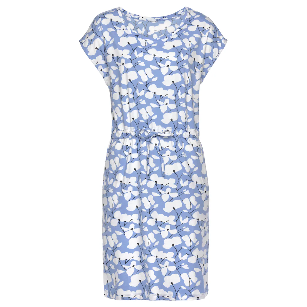 Beachtime Jerseykleid mit Blumenmuster und Taschen Sommerkleid aus Baumwoll-Mix Nur noch ein Tag übrig