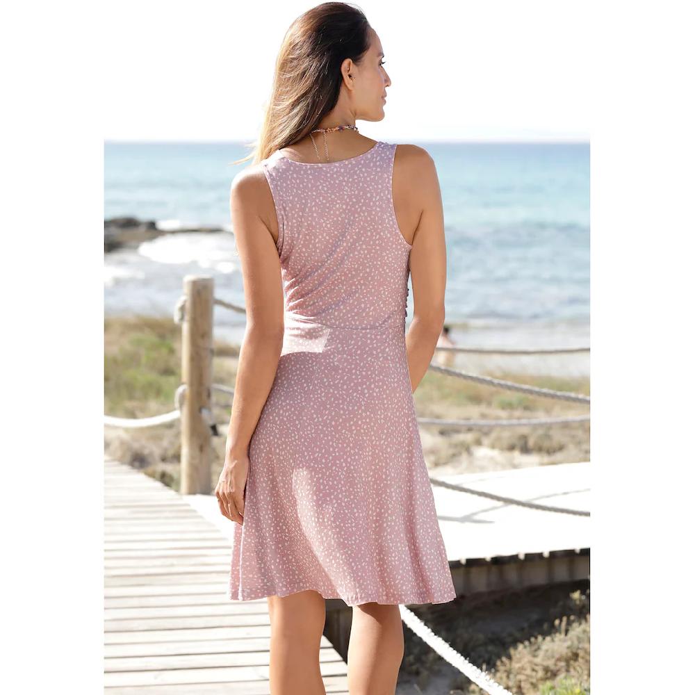 Vivance Jerseykleid mit Alloverdruck in Wickeloptik Sommerkleid Strandkleid Super Rabatt