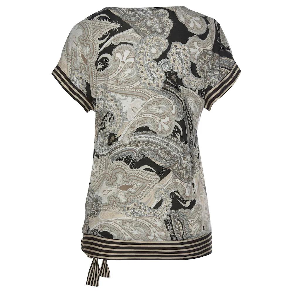 LASCANA Kurzarmshirt mit Paisleyprint und Schleifendetail V-Ausschnitt Blusenshirt zollfrei
