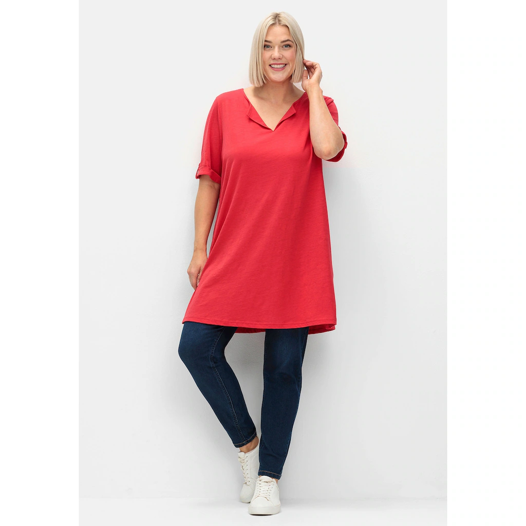 Sheego Longshirt »Große Größen« mit geschlitztem Ausschnitt Kostenloser Versand