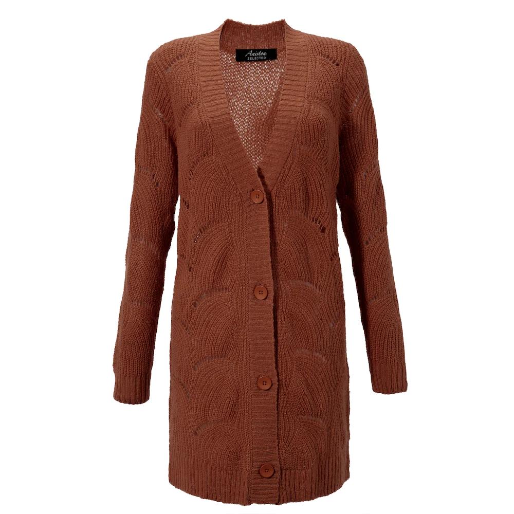 Aniston SELECTED Longstrickjacke mit Lochstrick-Muster Fabrik Onlineshop