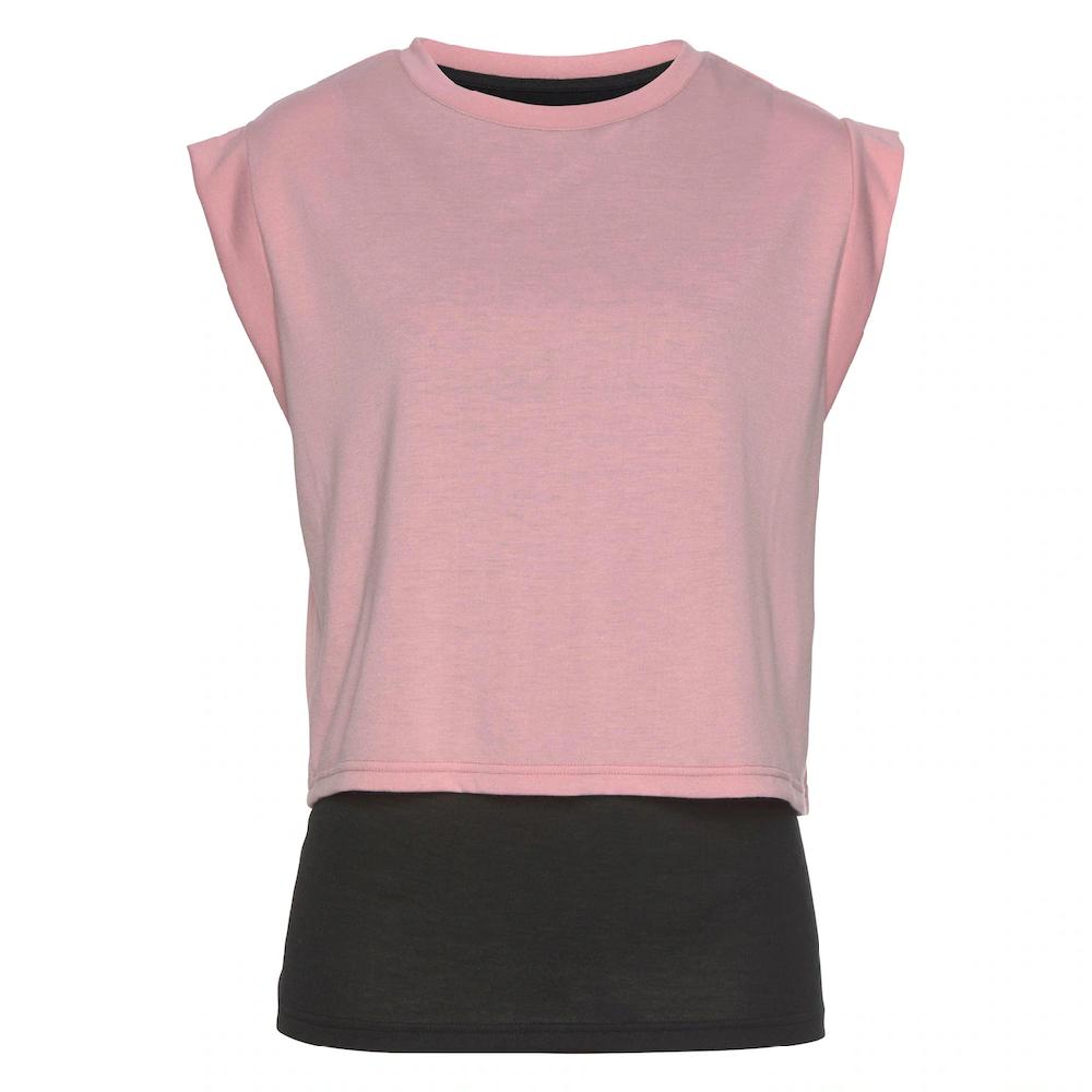 LASCANA ACTIVE 2-in-1-Shirt »Tropical« in Lagenoptik Sonderangebot