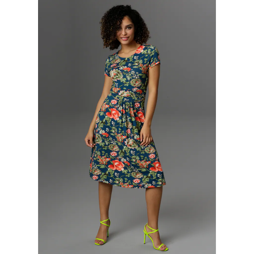Aniston CASUAL Sommerkleid mit farbenfrohem Blumendruck Rabatt