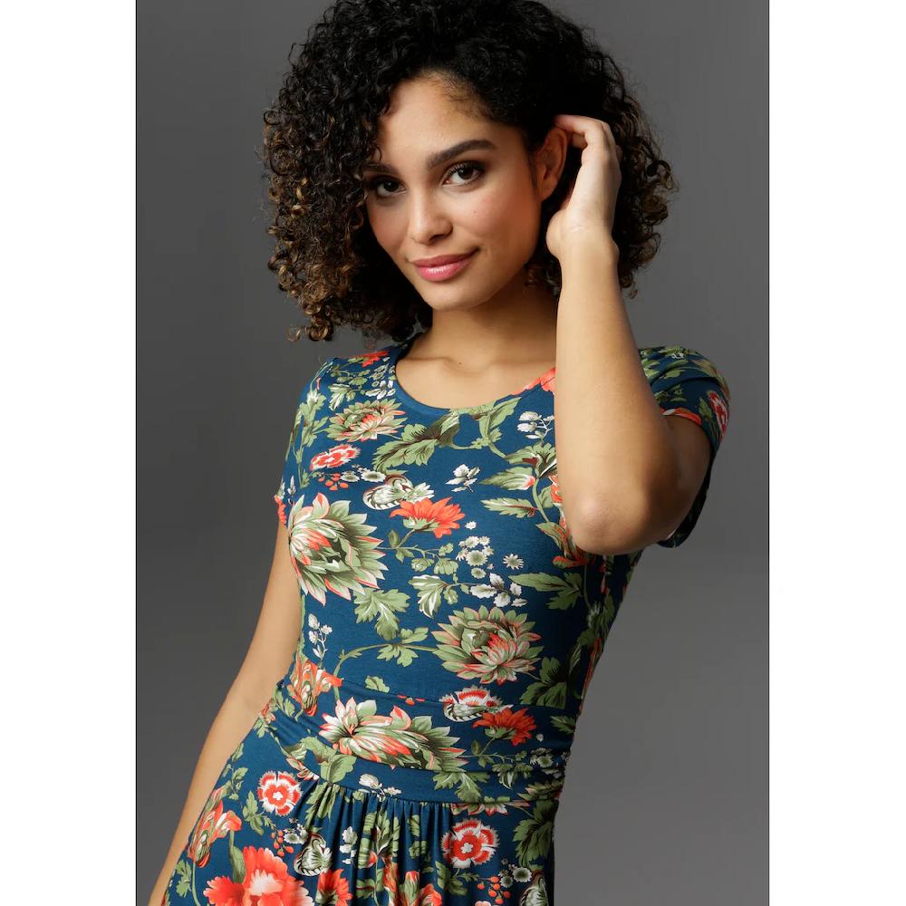Aniston CASUAL Sommerkleid mit farbenfrohem Blumendruck Rabatt
