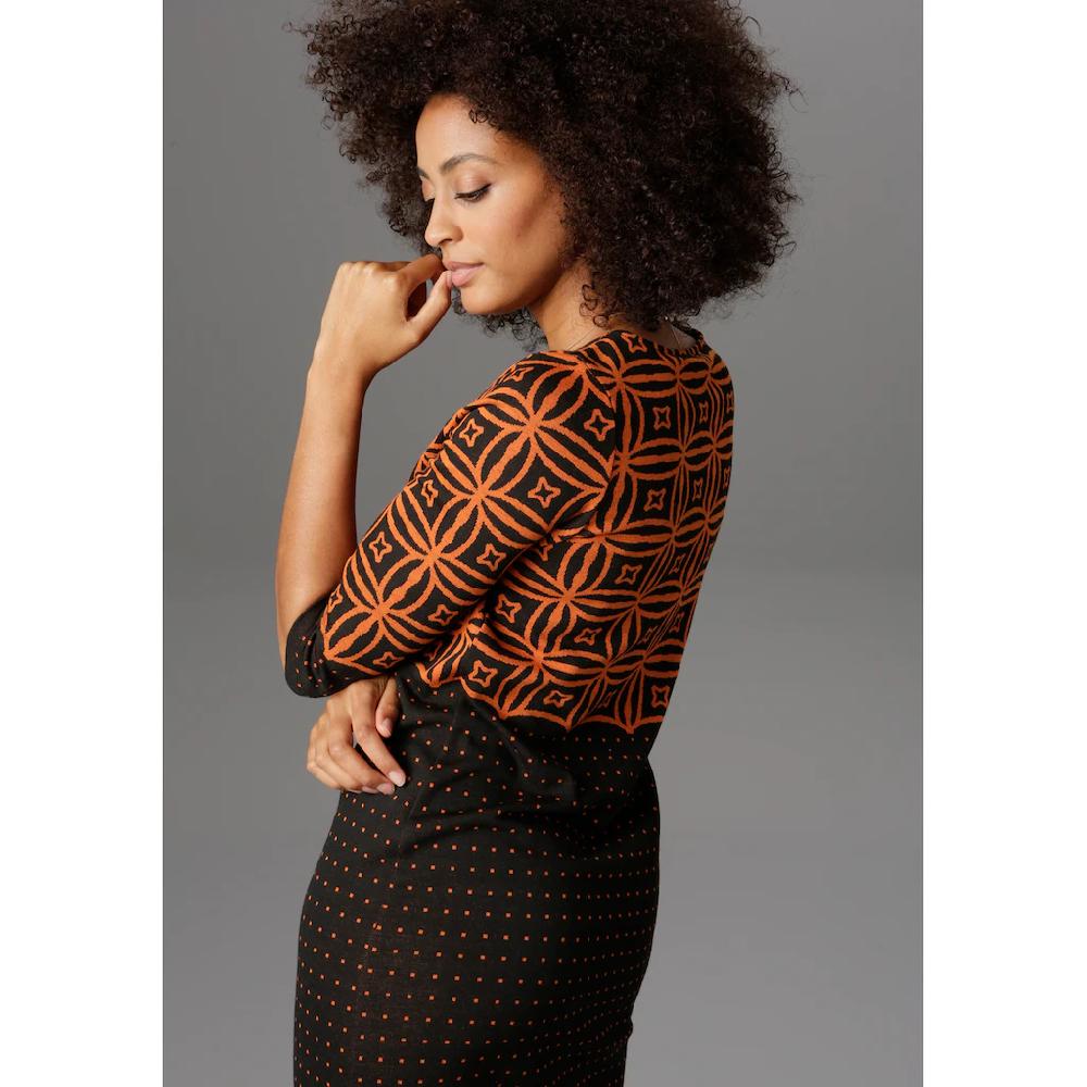 Aniston SELECTED Jerseykleid mit modernem Muster- und Punkte-Design Exklusivangebot