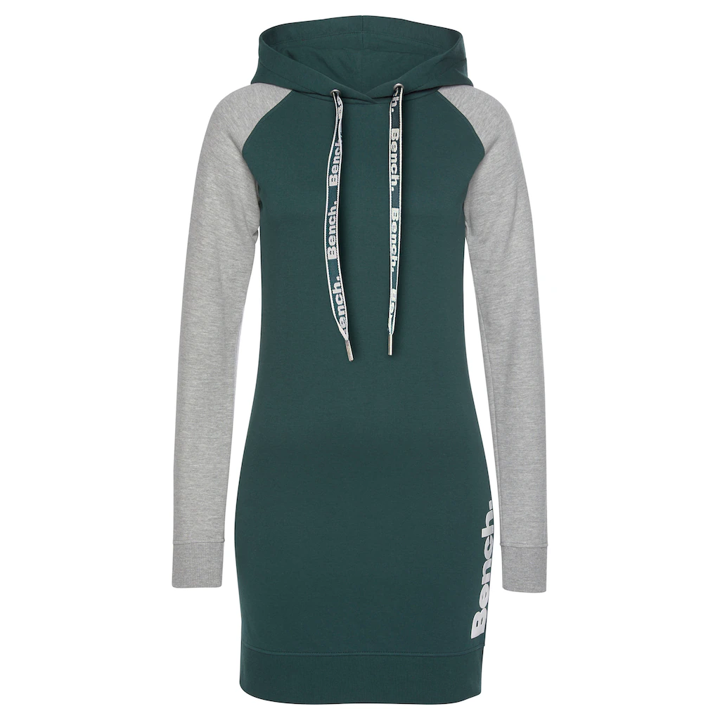 Bench. Loungewear Sweatkleid mit Kapuze und farblich abgesetzten Ärmeln Black Friday