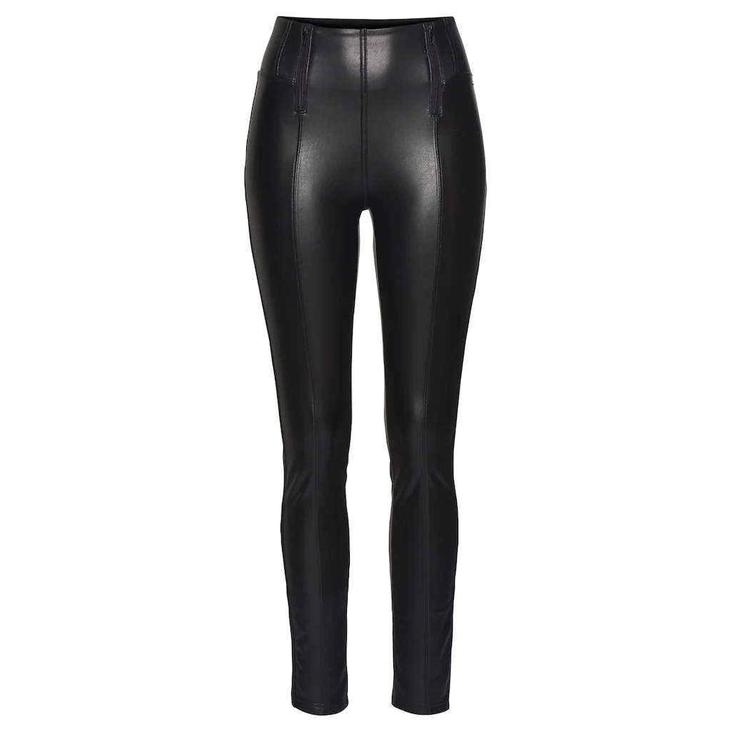 LASCANA Leggings in Lederoptik mit Reißverschlüssen Loungewear Cyber Monday