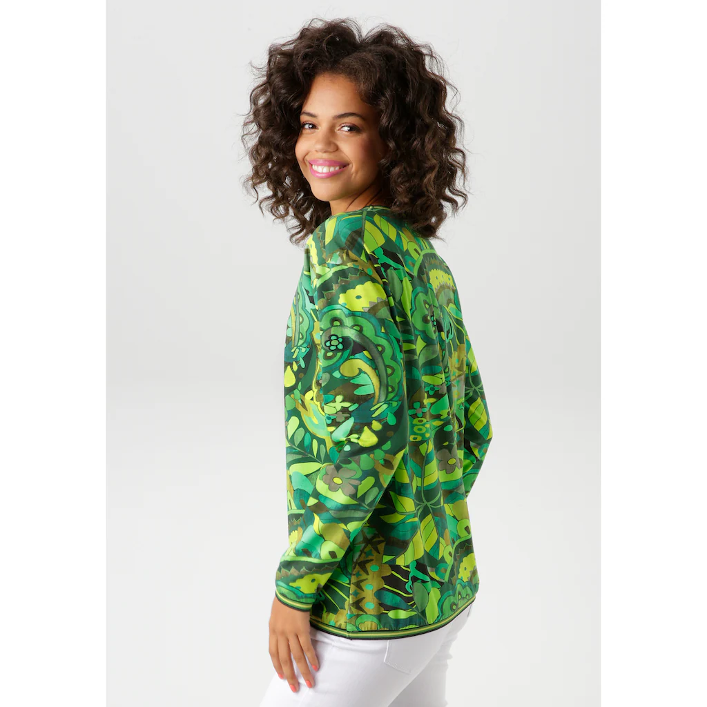 Aniston CASUAL Sweatshirt mit extravagantem Druck im Batik-Dessin - NEUE KOLLEKTON Heißer Verkauf