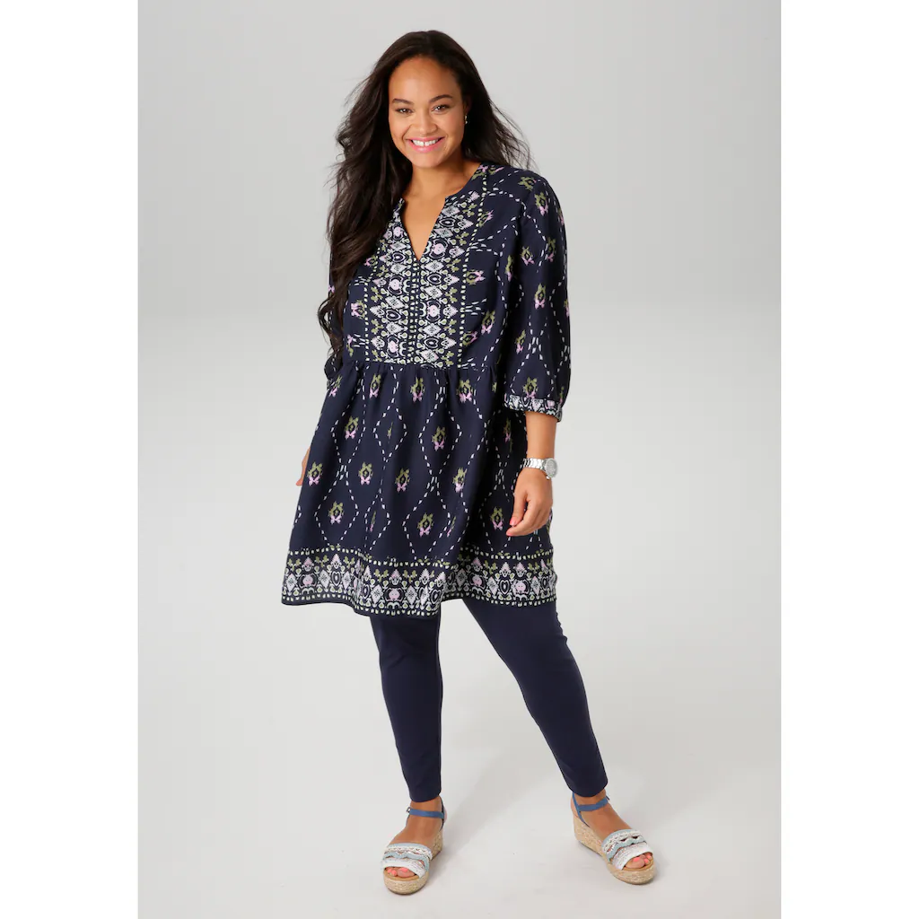 Aniston PLUS Tunika mit fantasievollen farbharmonischen Druck - NEUE KOLLEKTION Top Angebot