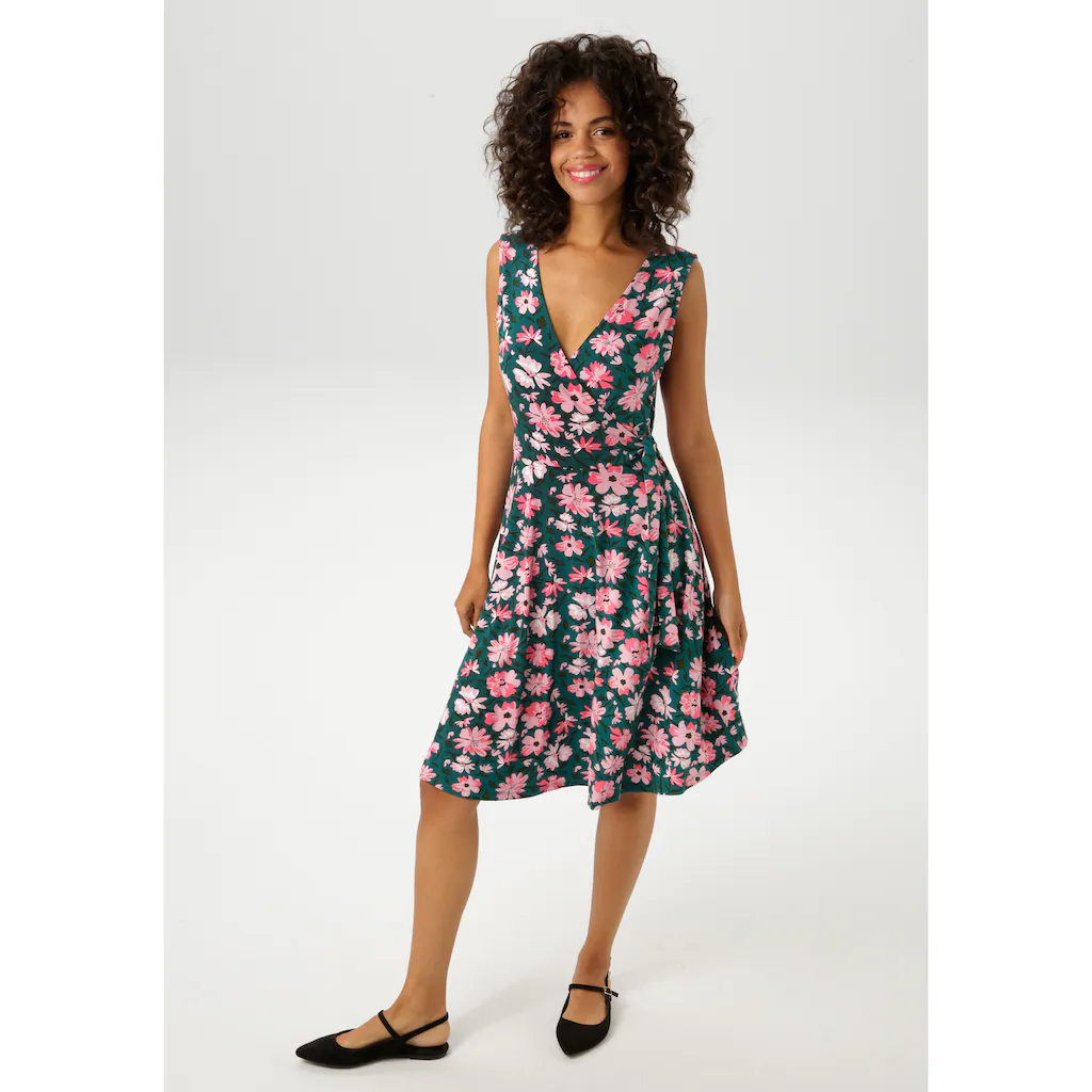 Aniston CASUAL Sommerkleid mit malerischen Blumendruck - jedes Teil ein Unikat - NEUE KOLLEKTION Online Outlet